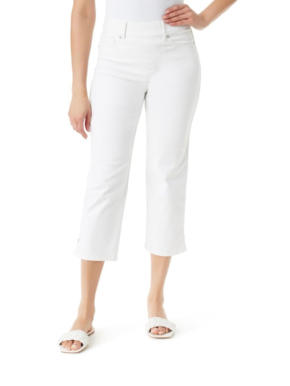 Gloria Vanderbilt Women's Shape Effect Pull on High Rise Straight Leg Capri 6